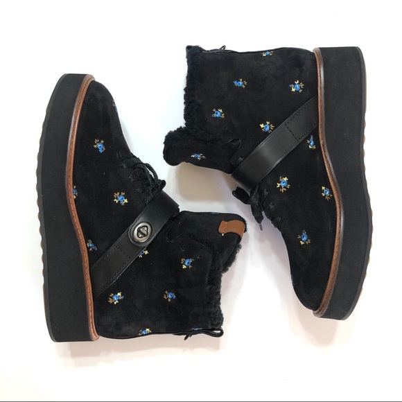 🆕 COACH Black Suede Urban Hiker Boots • Sz 9B - Picture 4 of 8